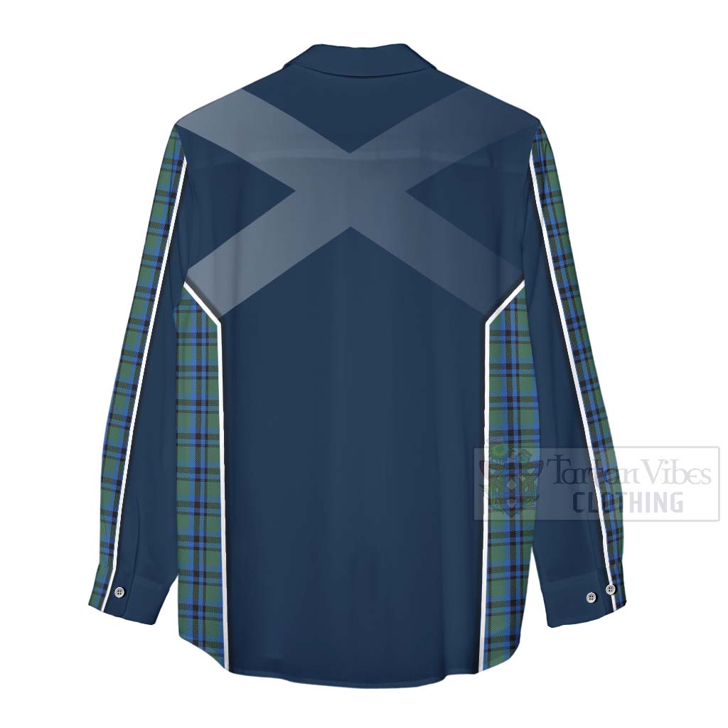 Tartan Vibes Clothing Falconer Tartan Women's Casual Shirt with Family Crest and Scottish Thistle Vibes Sport Style