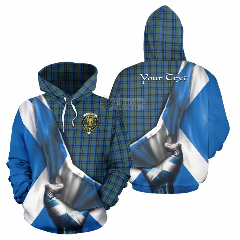 Tartan Vibes Clothing Falconer Tartan Hoodie with Family Crest Scotland Patriotic Style