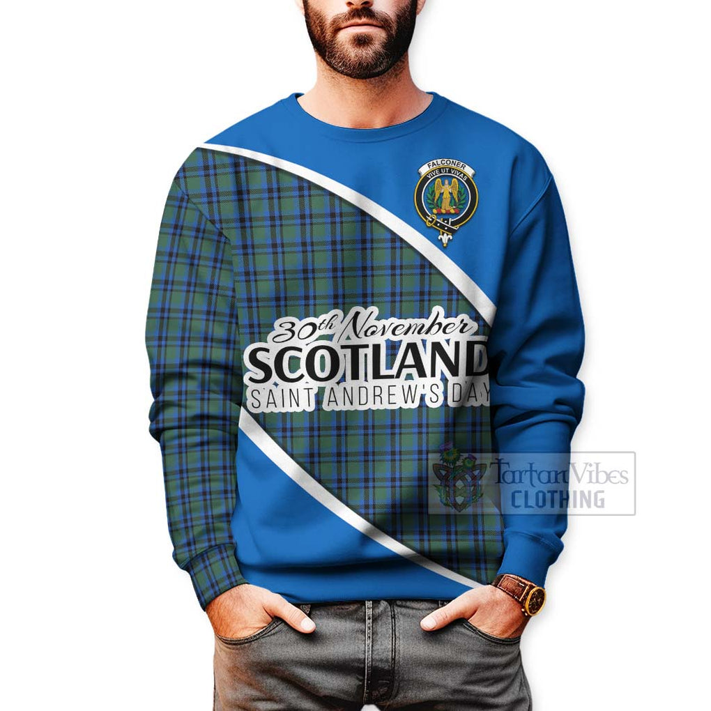 Tartan Vibes Clothing Falconer Family Crest Tartan Sweatshirt Celebrate Saint Andrew's Day in Style