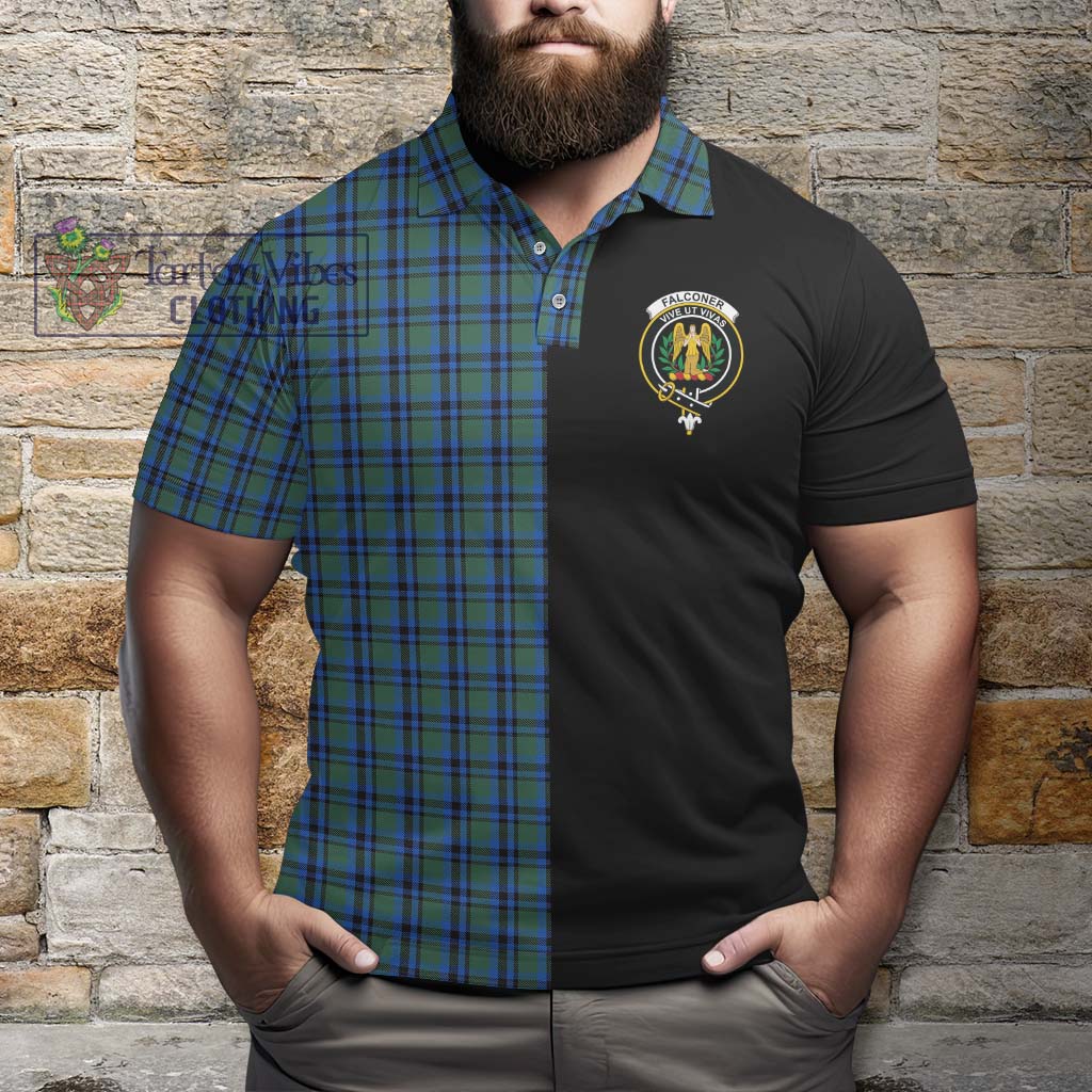 Tartan Vibes Clothing Falconer Tartan Polo Shirt with Family Crest and Half Of Me Style