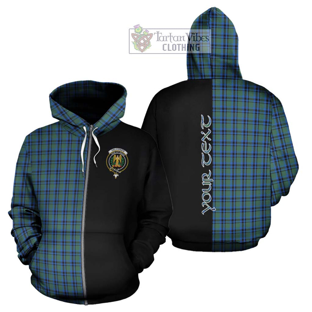 Falconer Tartan Hoodie with Family Crest and Half Of Me Style - Tartanvibesclothing Shop