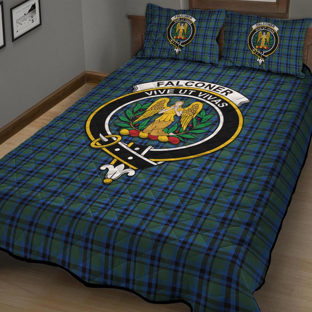 Falconer Tartan Quilt Bed Set with Family Crest - Tartan Vibes Clothing