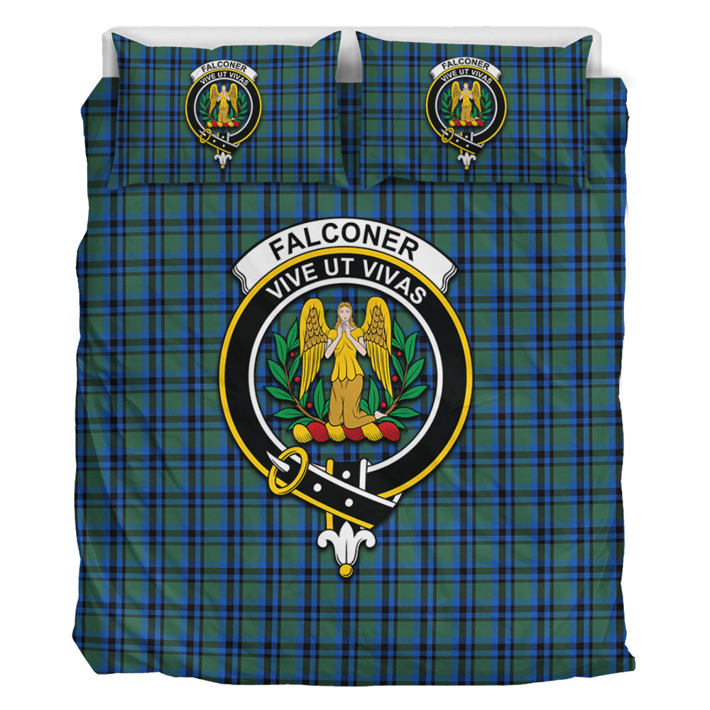 Falconer Tartan Bedding Set with Family Crest - Tartan Vibes Clothing