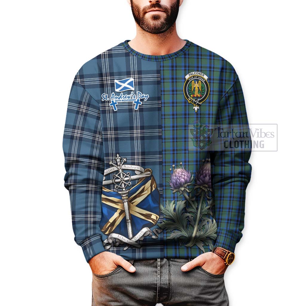 Tartan Vibes Clothing Falconer Tartan Sweatshirt Happy St. Andrew's Day Half Tartan Style