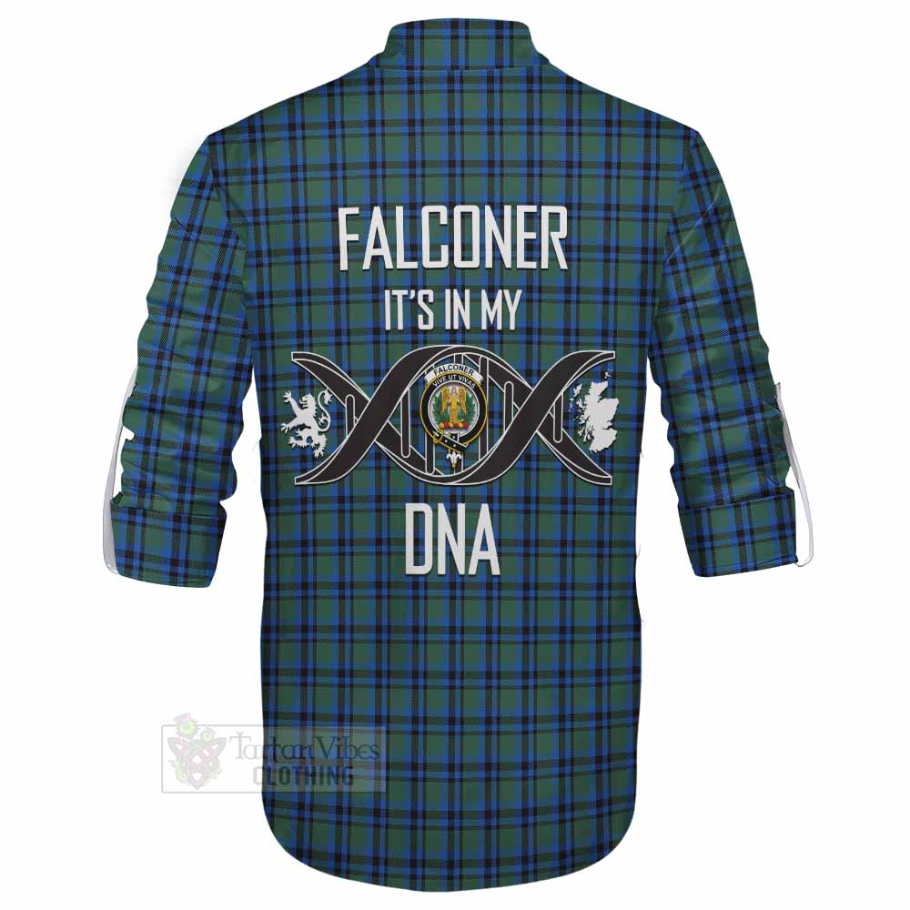 Tartan Vibes Clothing Falconer Tartan Ghillie Kilt Shirt with Family Crest DNA In Me Style