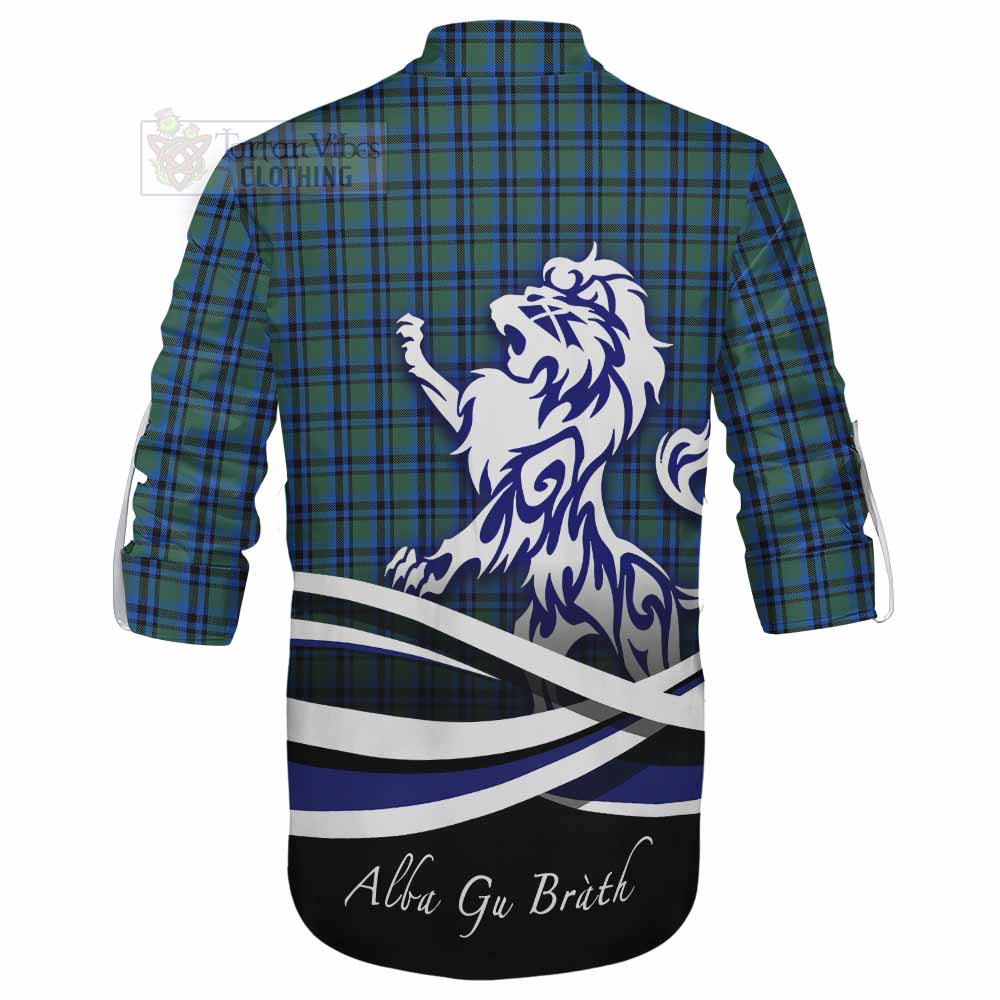 Tartan Vibes Clothing Falconer Tartan Ghillie Kilt Shirt with Alba Gu Brath Regal Lion Emblem