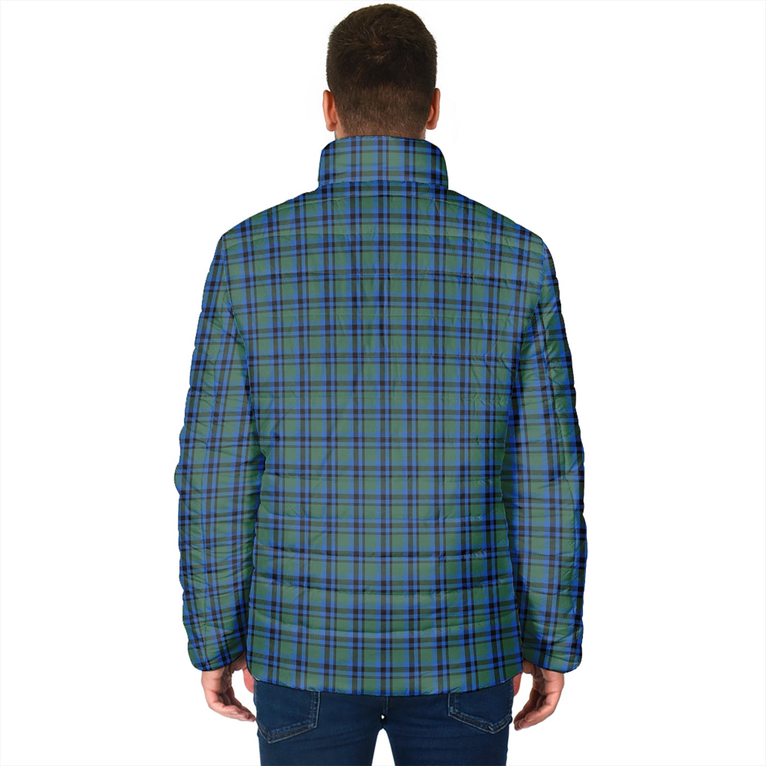 Falconer Tartan Padded Jacket with Family Crest - Tartan Vibes Clothing