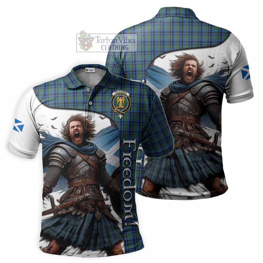 Tartan Vibes Clothing Falconer Crest Tartan Polo Shirt Inspired by the Freedom of Scottish Warrior