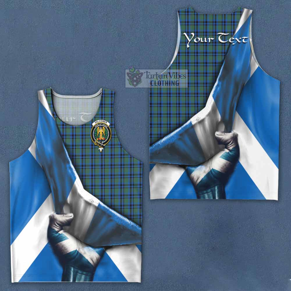 Tartan Vibes Clothing Falconer Tartan Men's Tank Top with Family Crest Scotland Patriotic Style