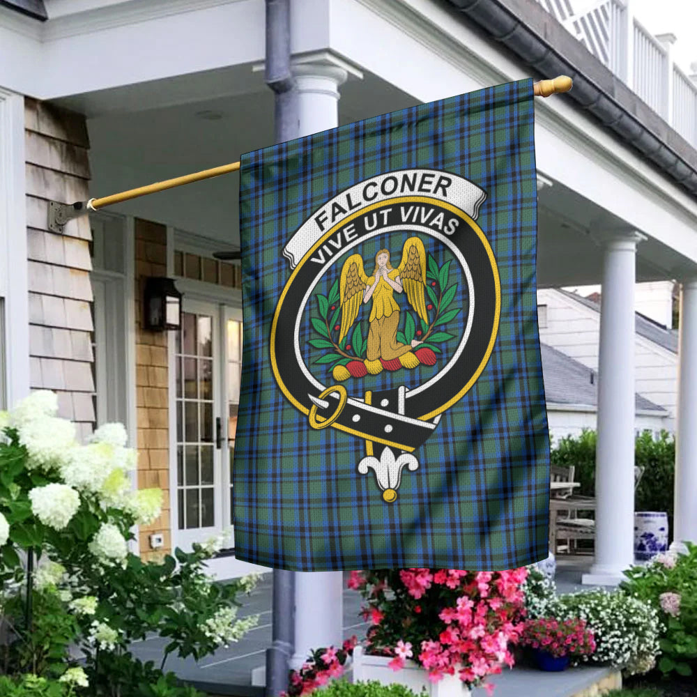 Falconer Tartan Flag with Family Crest - Tartan Vibes Clothing