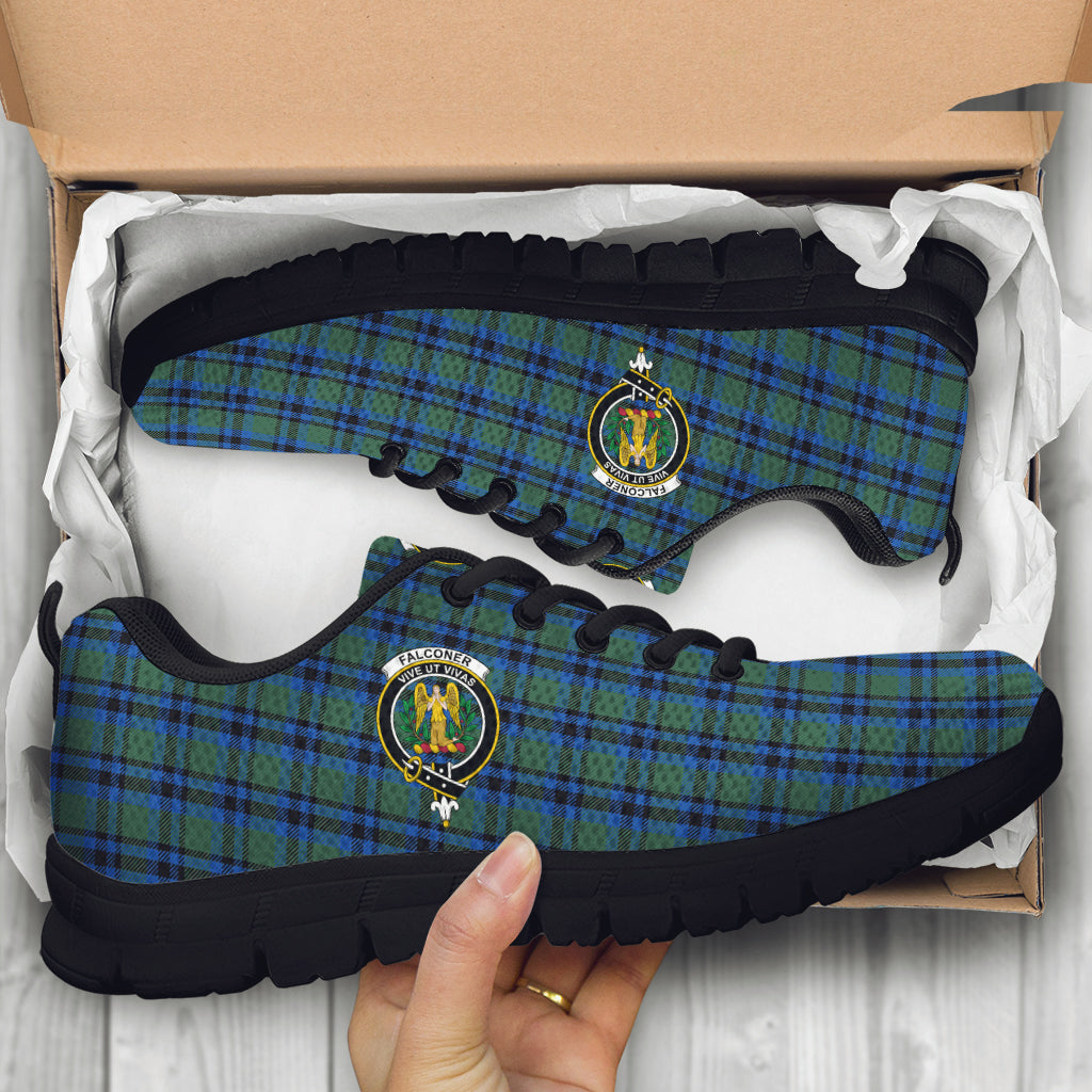 Falconer Tartan Sneakers with Family Crest - Tartan Vibes Clothing