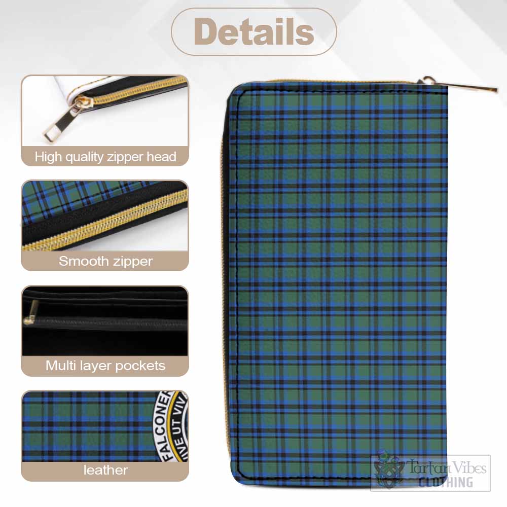 Falconer Tartan Women's Leather Wallet with Family Crest - Tartan Vibes Clothing
