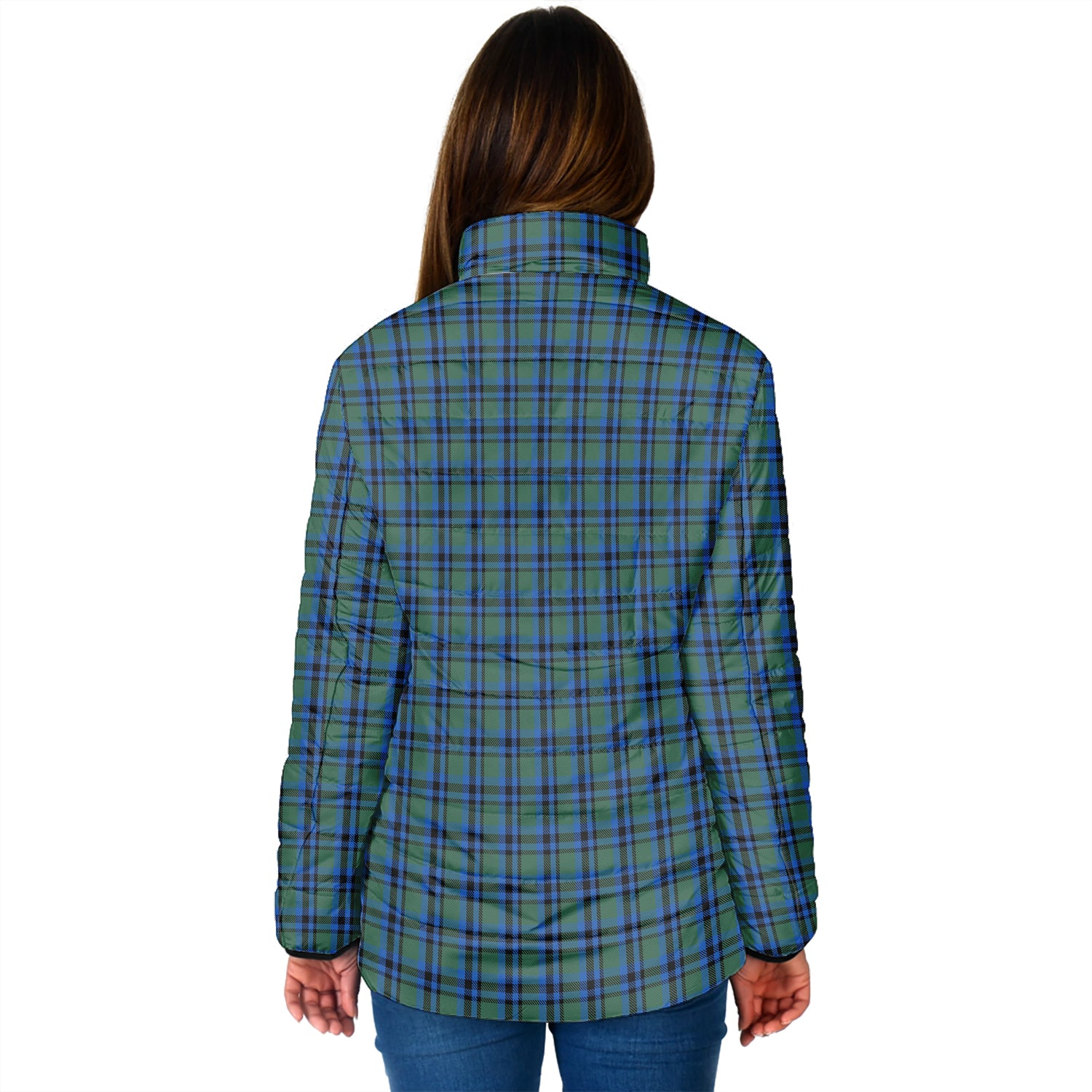 Falconer Tartan Padded Jacket with Family Crest - Tartan Vibes Clothing