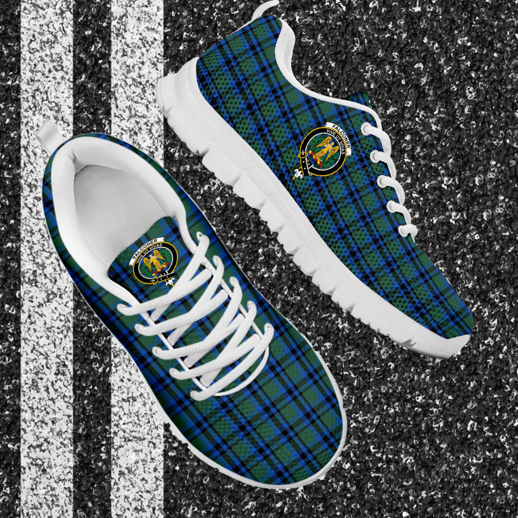 Falconer Tartan Sneakers with Family Crest - Tartan Vibes Clothing