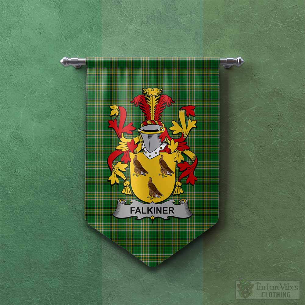 Falkiner Irish Clan Tartan Gonfalon, Tartan Banner with Coat of Arms Chevron - Tartan Vibes Clothing