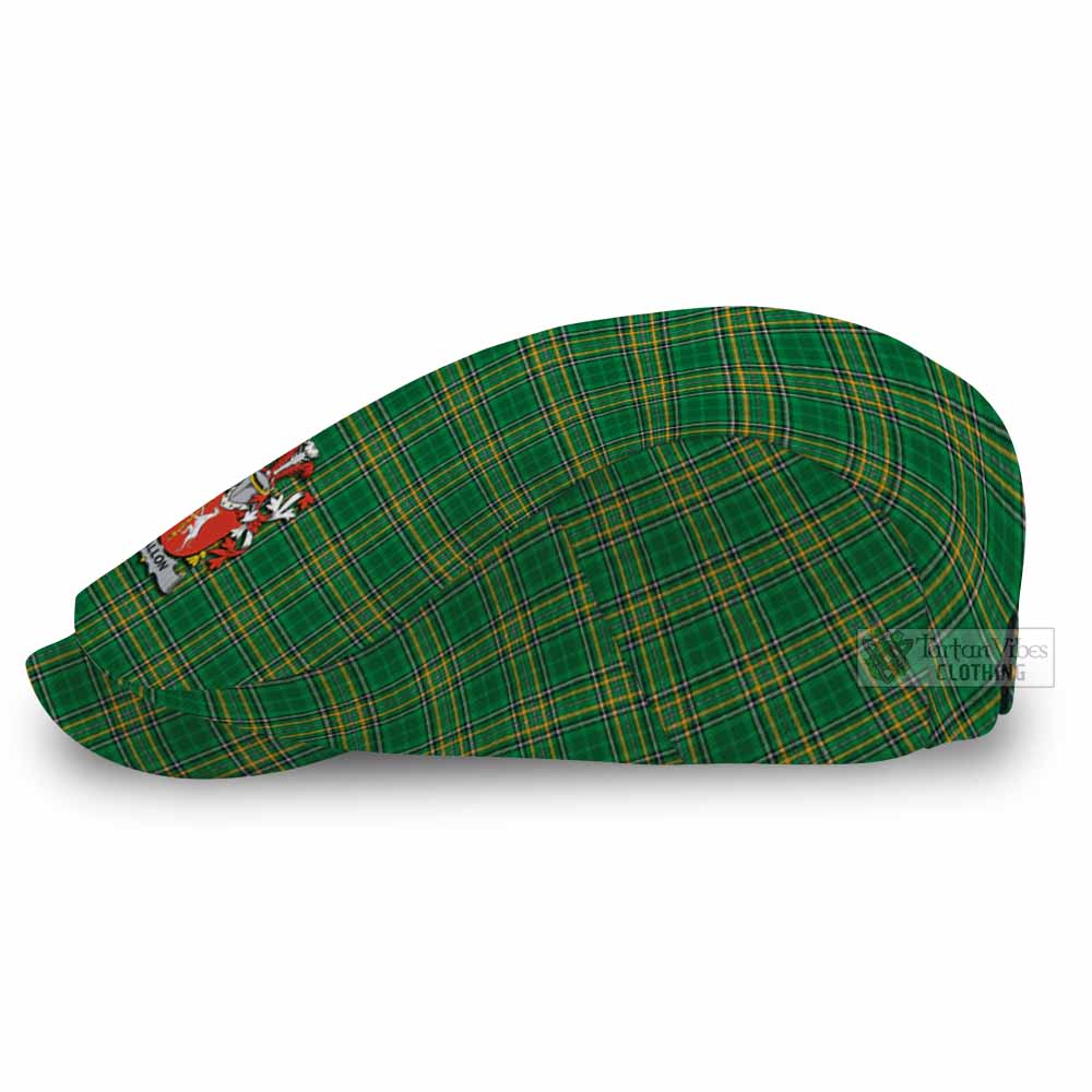 Fallon Irish Clan Tartan Jeff Cap, Tartan Flat Cap with Coat of Arm - Tartan Vibes Clothing