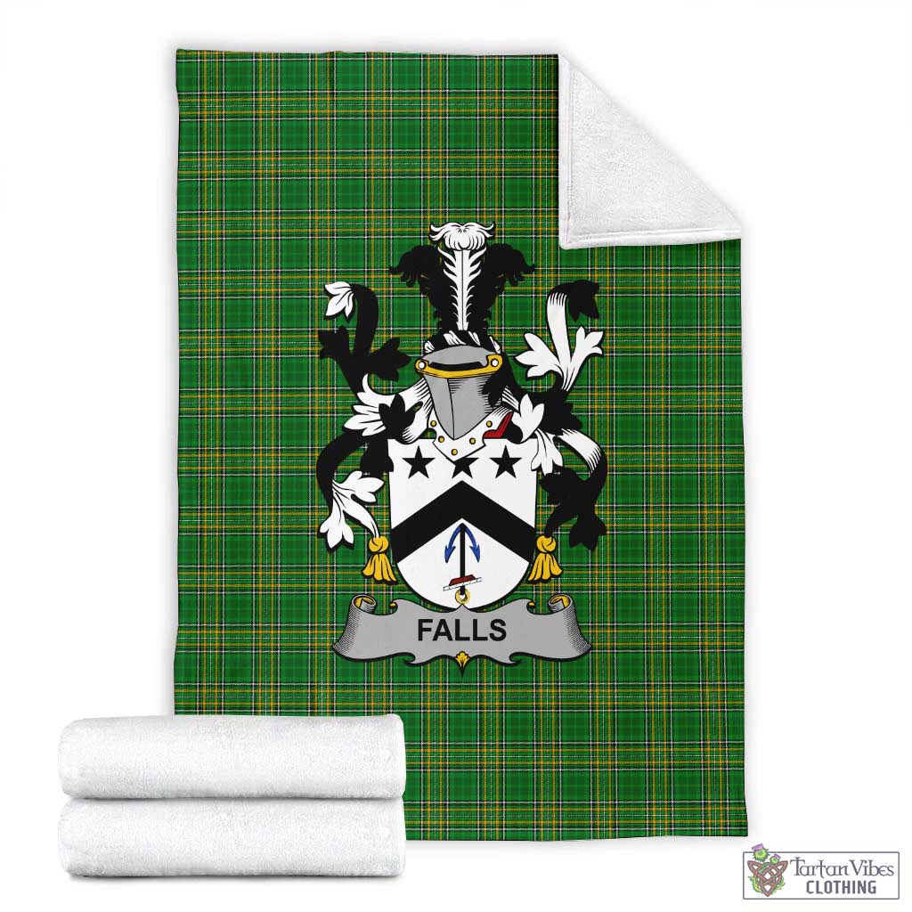 Falls Irish Clan Tartan Blanket with Coat of Arms X-Large 59 x 79 inches 150 x 200 cm - Tartan Vibes Clothing