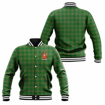 Falvey Irish Clan Tartan Baseball Jacket with Coat of Arms Unisex - Tartan Vibes Clothing