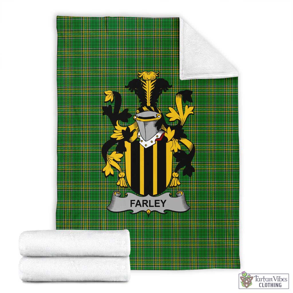 Tartan Vibes Clothing Farley Irish Clan Tartan Blanket with Coat of Arms