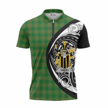 Farley Irish Clan Zipper Polo Shirt Celtic Circle Style Unisex - Tartan Vibes Clothing