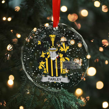 Farley Irish Clan Christmas Glass Ornament with Coat of Arms