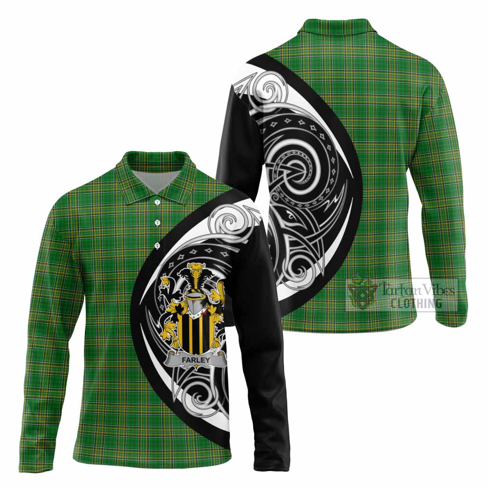 Farley Irish Clan Long Sleeve Polo Shirt Celtic Circle Style - Tartan Vibes Clothing