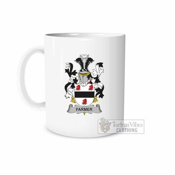 Farmer Irish Clan Coat of Arms Ceramic Mug White - 2D-tartanvibesclothing