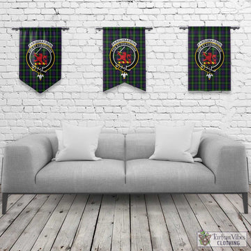 Farquharson Tartan Gonfalon, Tartan Banner with Family Crest