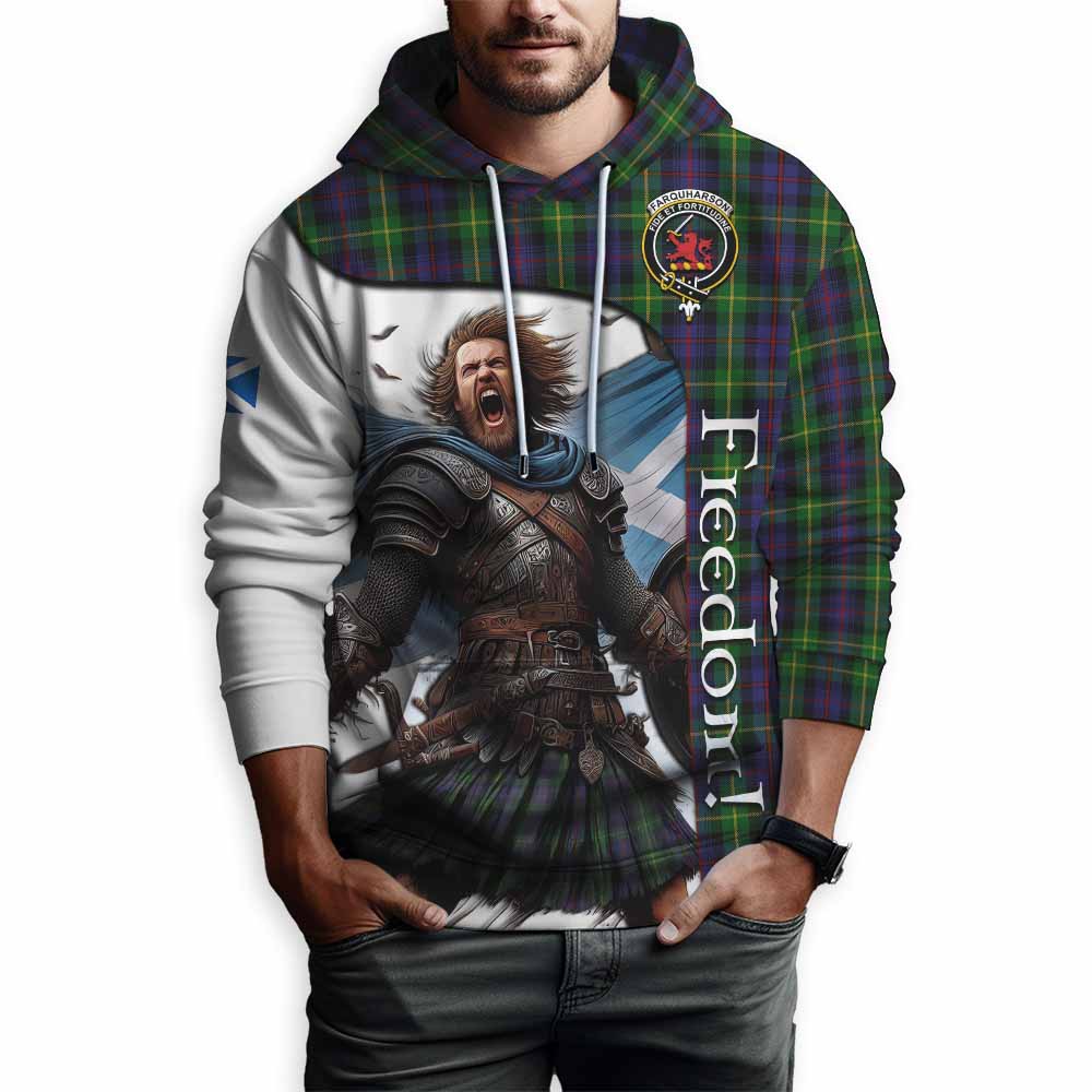 Tartan Vibes Clothing Farquharson Crest Tartan Hoodie Inspired by the Freedom of Scottish Warrior