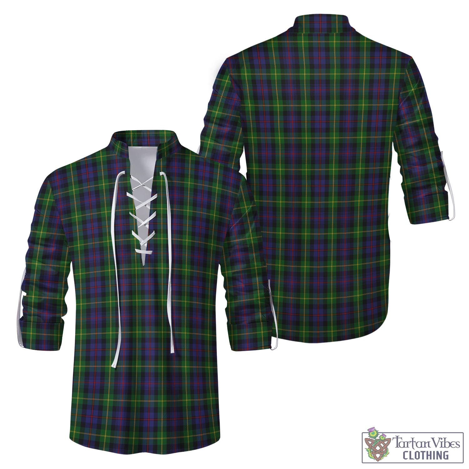 Tartan Vibes Clothing Farquharson Tartan Men's Scottish Traditional Jacobite Ghillie Kilt Shirt