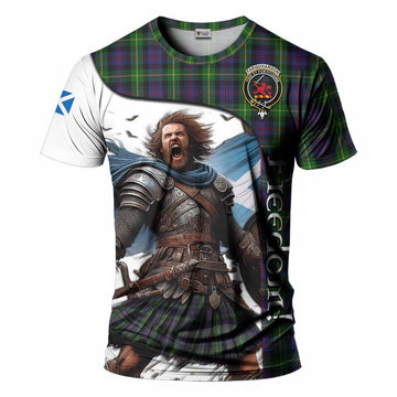 Farquharson Crest Tartan T-Shirt Inspired by the Freedom of Scottish Warrior