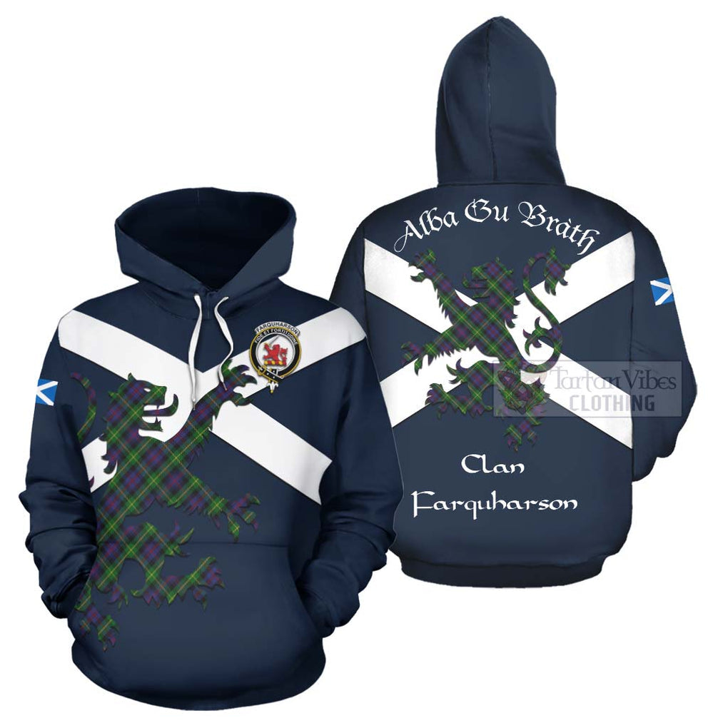 Tartan Vibes Clothing Farquharson Tartan Lion Rampant Hoodie – Proudly Display Your Heritage with Alba Gu Brath and Clan Name