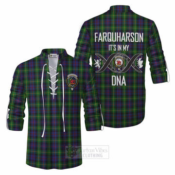 Farquharson Tartan Ghillie Kilt Shirt with Family Crest DNA In Me Style