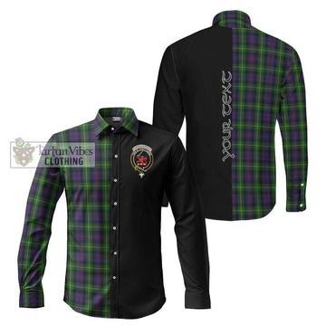 Farquharson Tartan Long Sleeve Button Shirt with Family Crest and Half Of Me Style