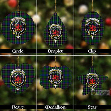 Farquharson Tartan Christmas Aluminium Ornament with Family Crest