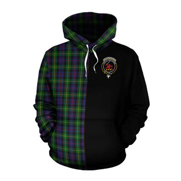 Farquharson Tartan Cotton Hoodie with Family Crest and Half Of Me Style