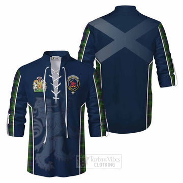 Farquharson Tartan Ghillie Kilt Shirt with Family Crest and Lion Rampant Vibes Sport Style