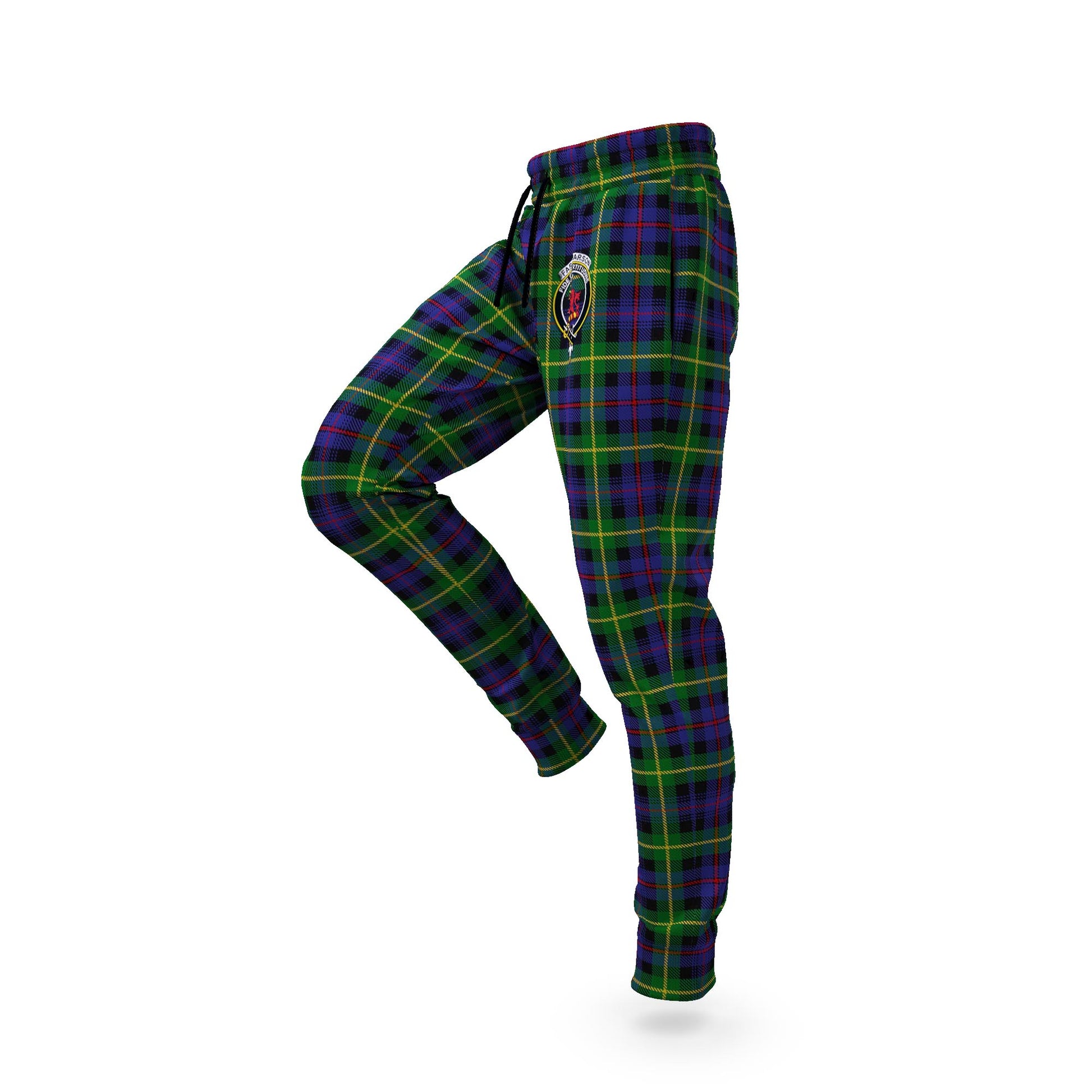 Farquharson Tartan Joggers Pants with Family Crest S - Tartan Vibes Clothing