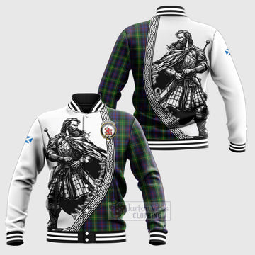 Farquharson Tartan Clan Crest Baseball Jacket with Highlander Warrior Celtic Style