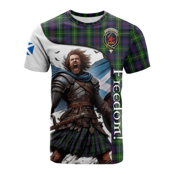 Farquharson Crest Tartan Cotton T-shirt Inspired by the Freedom of Scottish Warrior