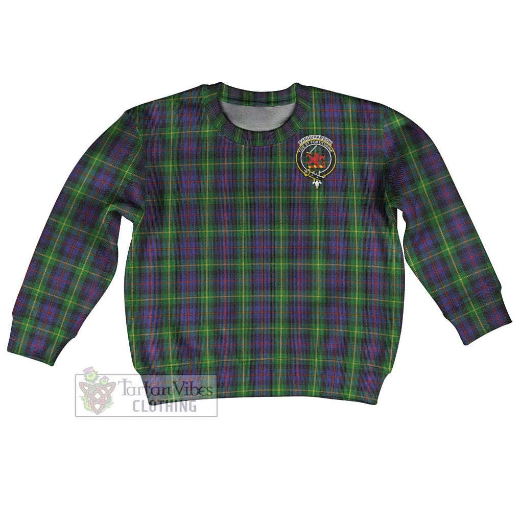 Tartan Vibes Clothing Farquharson Tartan Kid Ugly Sweater with Family Crest