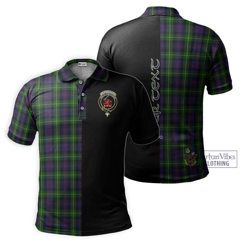 Farquharson Tartan Polo Shirt with Family Crest and Half Of Me Style Kid - Tartanvibesclothing Shop