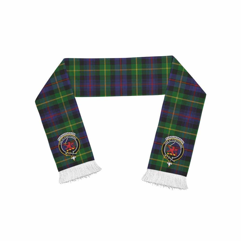 Farquharson Tartan Ruffneck Scarf with Family Crest One Size 67.7*6.7 inches - Tartan Vibes Clothing