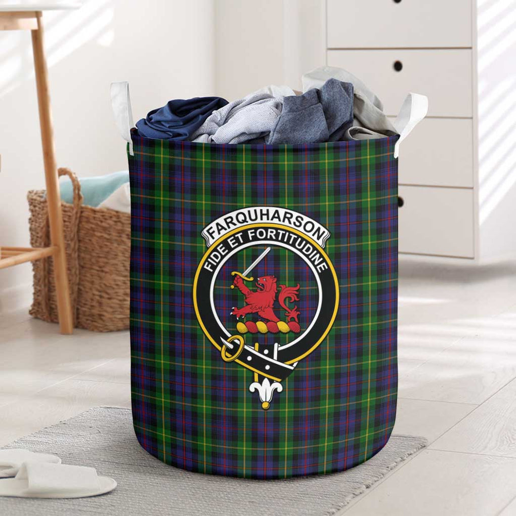 Farquharson Tartan Laundry Basket with Family Crest One Size - Tartanvibesclothing Shop