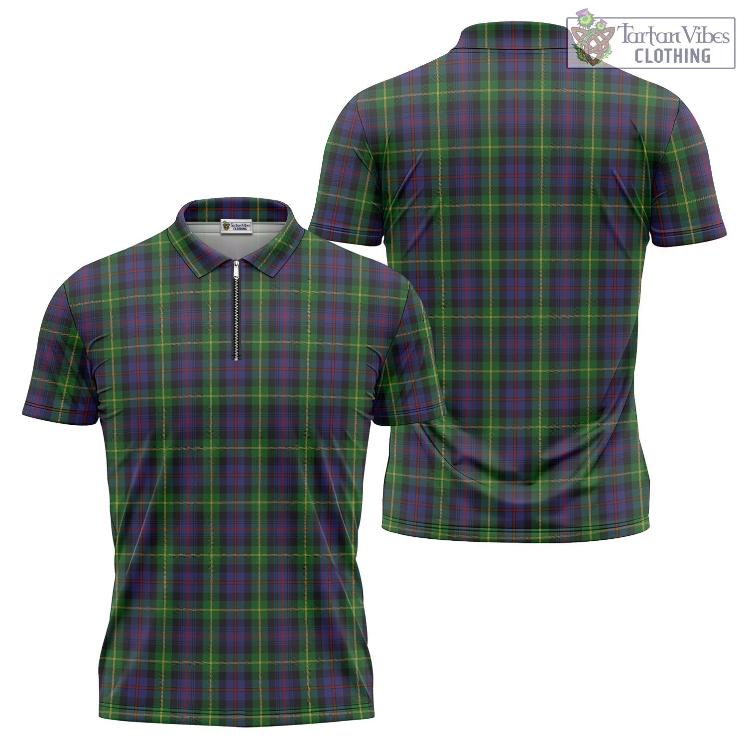 Tartan Vibes Clothing Farquharson Tartan Zipper Polo Shirt