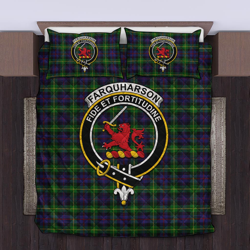 Farquharson Tartan Quilt Bed Set with Family Crest Twin - Tartan Vibes Clothing