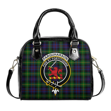 Farquharson Tartan Shoulder Handbags with Family Crest