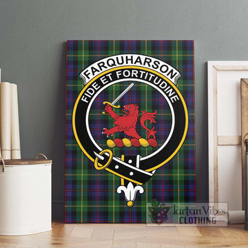 Farquharson Tartan Canvas Print Wall Art with Family Crest