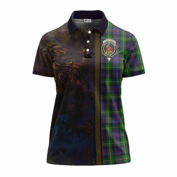 Farquharson Tartan Family Crest Women's Polo Shirt Alba Gu Brath Be Brave Lion Ancient Style Women - Tartan Vibes Clothing