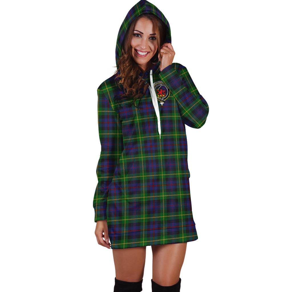 Farquharson Tartan Hoodie Dress with Family Crest - Tartan Vibes Clothing